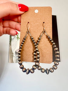 Teardrop sterling pearl earrings