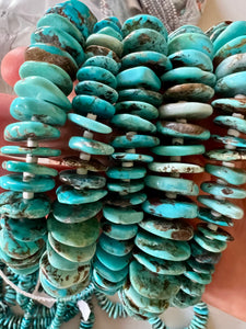 22 inch Graduated turquoise necklace and white shell