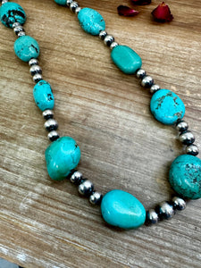 One of a kind - NFR Collection - 32 inch sterling and big turquoise