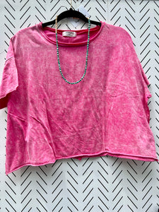 Hot Pink Zenana Cropped Tee