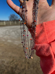 Mix purple and orange spiny chain choker