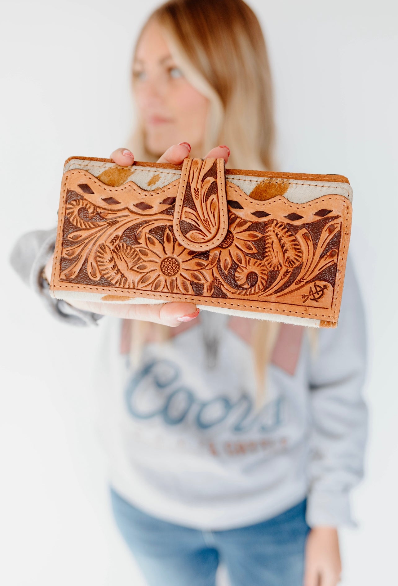 Tooled leather wallet