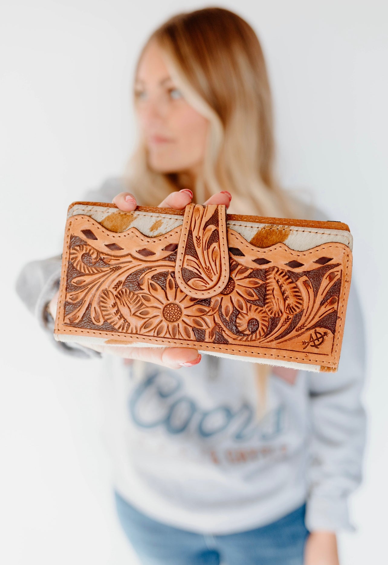 Tooled leather wallet