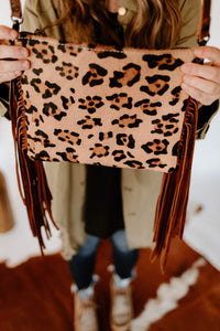 Cheetah fringe crossbody